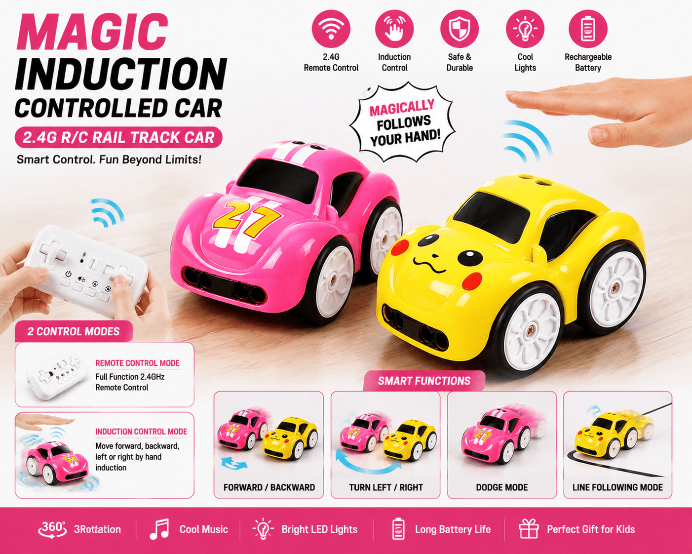 2.4G Electric Mini Remote & Induction Controlled Car 1 Piece - Nobita Toys