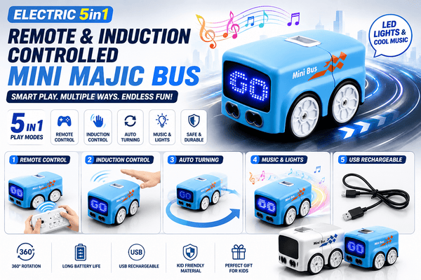 Electric 5-in-1 Remote & Induction Controlled Mini Magic Bus - Nobita Toys